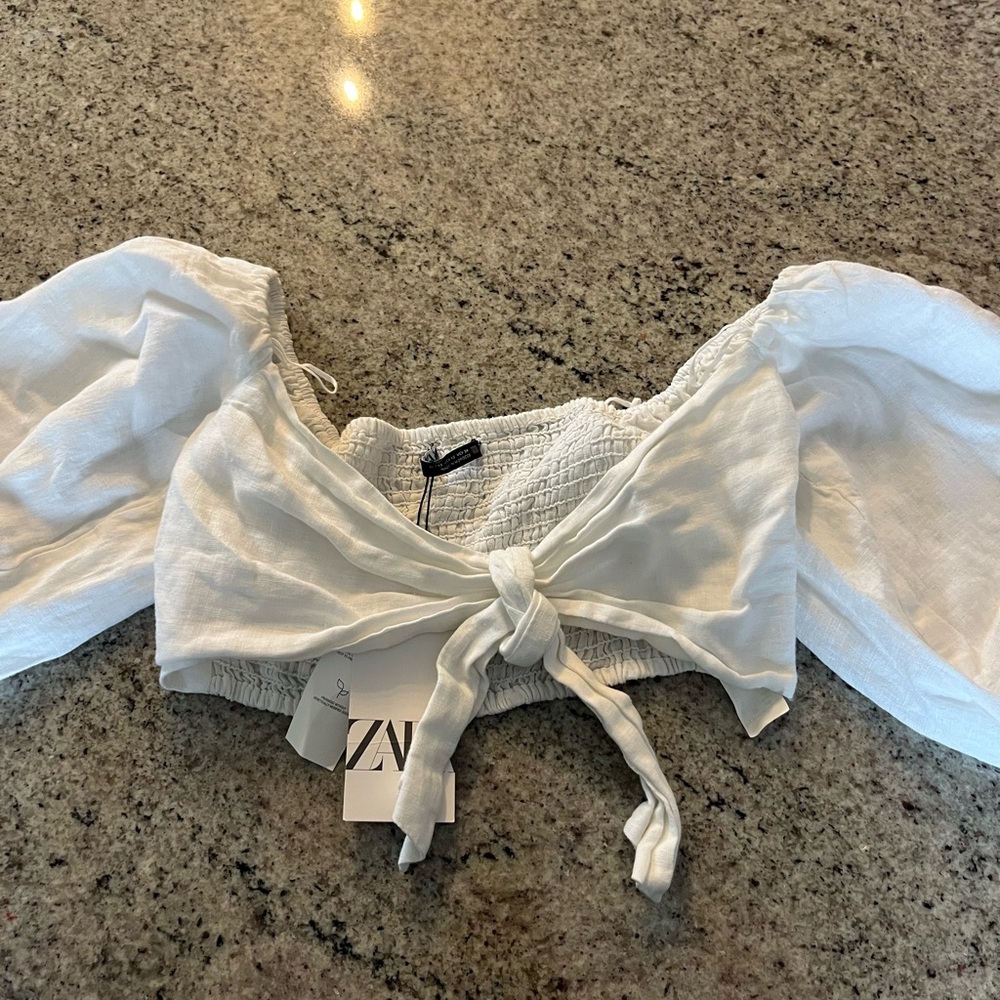 Zara White Crop Top